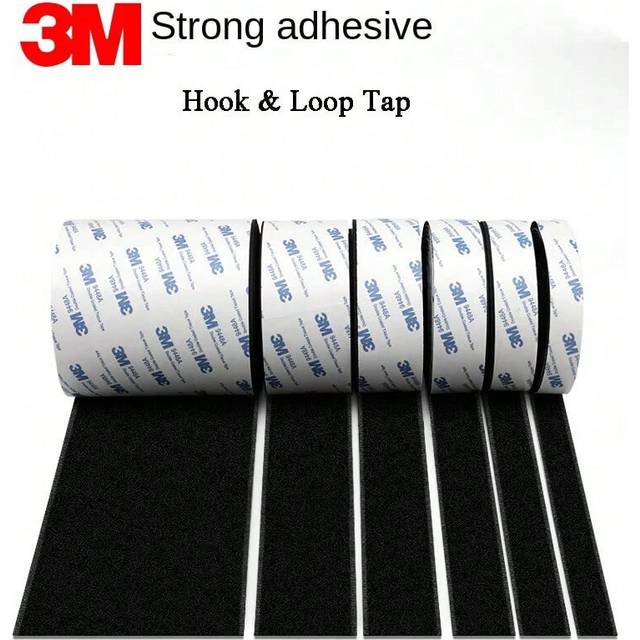 (30mm, 3M) 3M 9448A Black Double-Sided Self Adhesive 3m 16-38mm Strong Non-Trace High Temperature Resistant Hook and Loop Fastener Tape
