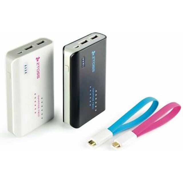 CLiPtec 7800mAh Battery Power Bank Portable Dual Port Charger - Black