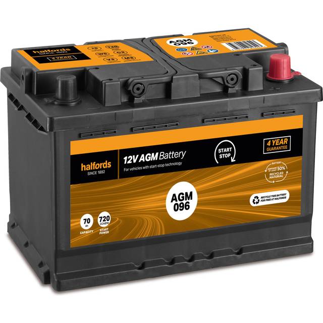 Halfords AGM096 Start/Stop Battery
