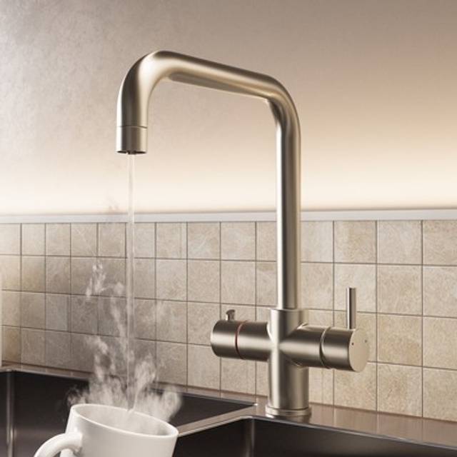 Nickel 3 in 1 Square Spout Instant Boiling Water Tap- Pronto Vesta