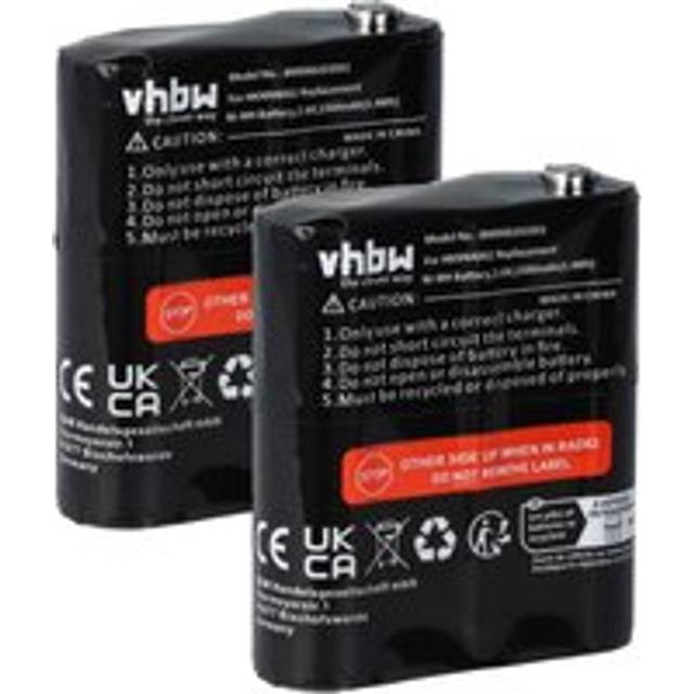 Vhbw - 2x Battery compatible with Motorola Talkabout T5025, T5022, T5200, T5320, T5100, T5330, T5300 Radio, Walkie-Talkie (1500 mAh, 3.6 v, NiMH)