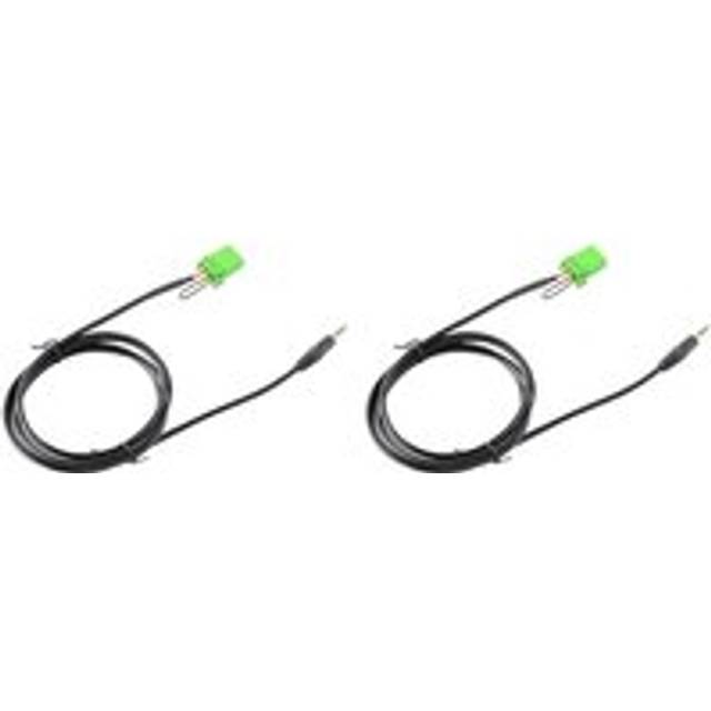 2X 6Pin Green Connector Stereo 3.5MM Jack Audio Aux-in MP3 Cable for Jazz Fit 2002-2006