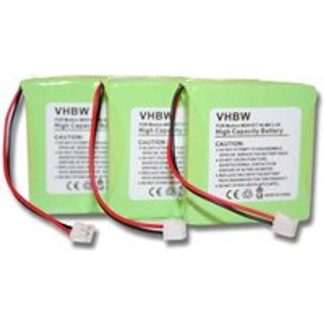 Vhbw - 3x Battery compatible with Telstra CLS-8450, 8400A, 8450, Slim 8450 Wireless Landline Phone (600mAh, 2.4 v, NiMH)