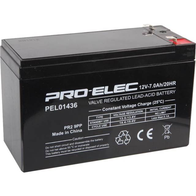 PRO ELEC - 7Ah 12V AGM Lead Acid Battery