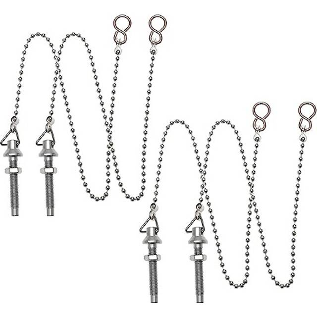 4Pcs Basin Sink Ball Chain with S Hook and Bolt Plug Washbasin Sink Drain Plug Chain Bath Stopper Chain Accessories for Home Bathroom Kitchen