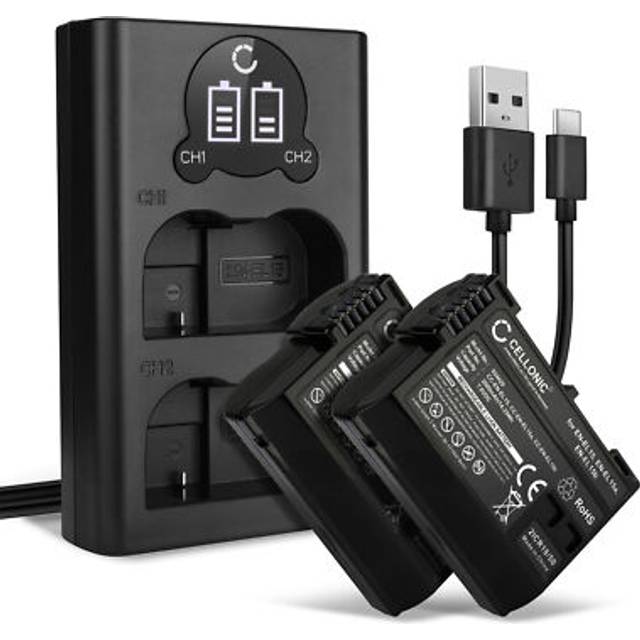 2x en-el15b en-el15a en-el15 battery + dual charger set for nikon d500