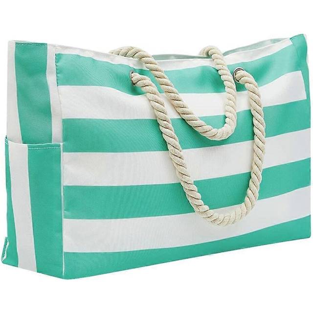 (Matcha color, One size) Beach Tote Bag Waterproof Sandproof Beach Bag Large Swim Pool Beach Tote