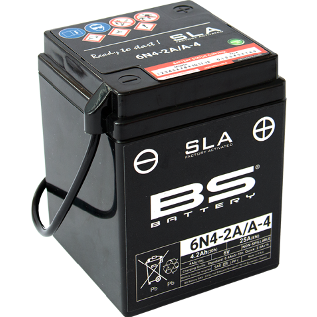 Bs sealed battery for suzuki gp125 78-89 6n4-2a 6 volt