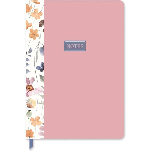 Wild Bloom Pastel Pink Floral A5 Notebook