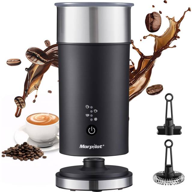 Milk Frother Electric 4 in 1 - Morpilot Milk Steamer and Warmer 240ml Automatic Frothers Milk Heater and Foamer Hot and Cold Foam Maker for Coffee