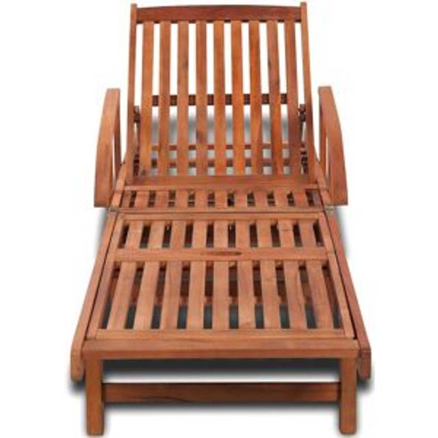Brayden Studio Breckon 200cm Long Acacia Single Chaise Brown 83cm H X 68cm W X 200cm L
