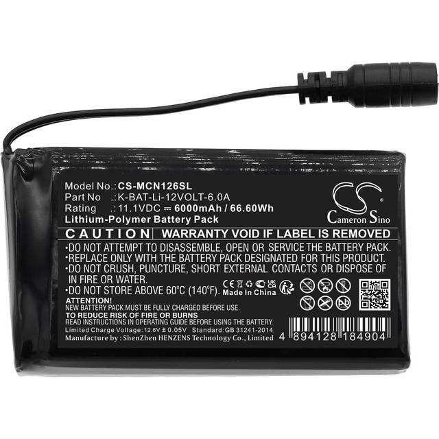 Batterie 6000mah k-bat-li-12volt-6.0a for macna li-po 12v 6a (heated clothes)