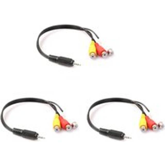3X 2.5mm Mini AV Male to 3RCA M/F Stereo Jack Adapter Audio Video Cable