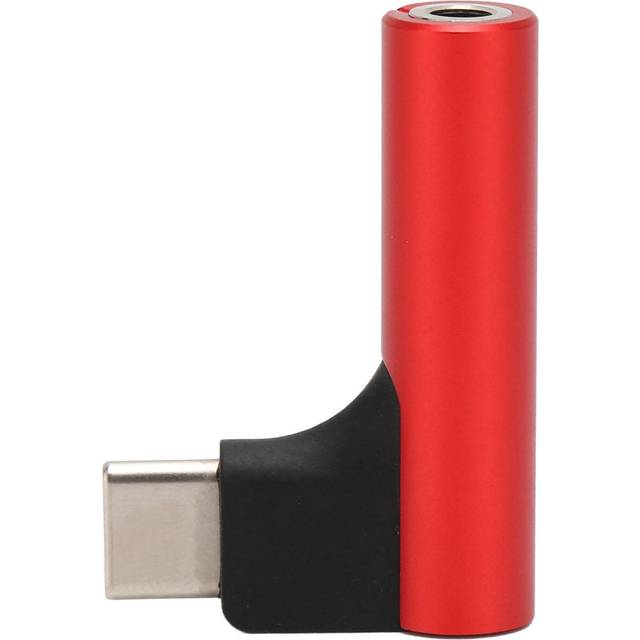USB C to 3.5mm Sound Headphone Jack Adapter Type C Aux DAC Stereo Mic HiFi Right Angle Dongle for red