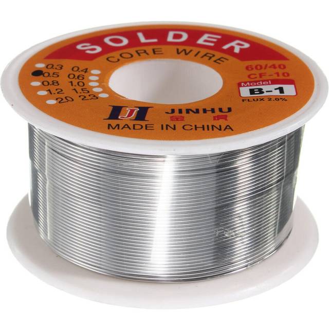 2Pcs 0.5mm Tin lead Solder Wire Rosin Core Soldering 2% Flux Reel Tube 60/40