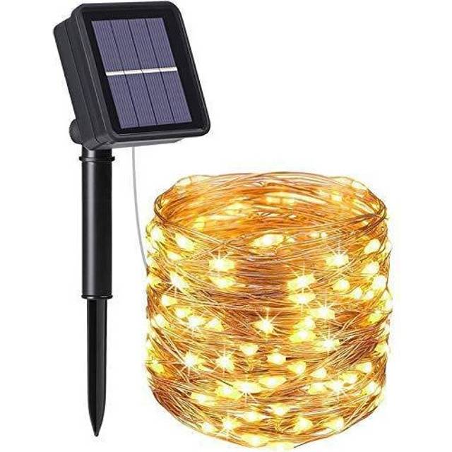 Solar String Lights,  100 LED 32.8FT Solar Powered Fairy Lights with 8 Lighting Modes, Waterproof Copper Wire for Home, Garden, Patio, Wedding, Partie