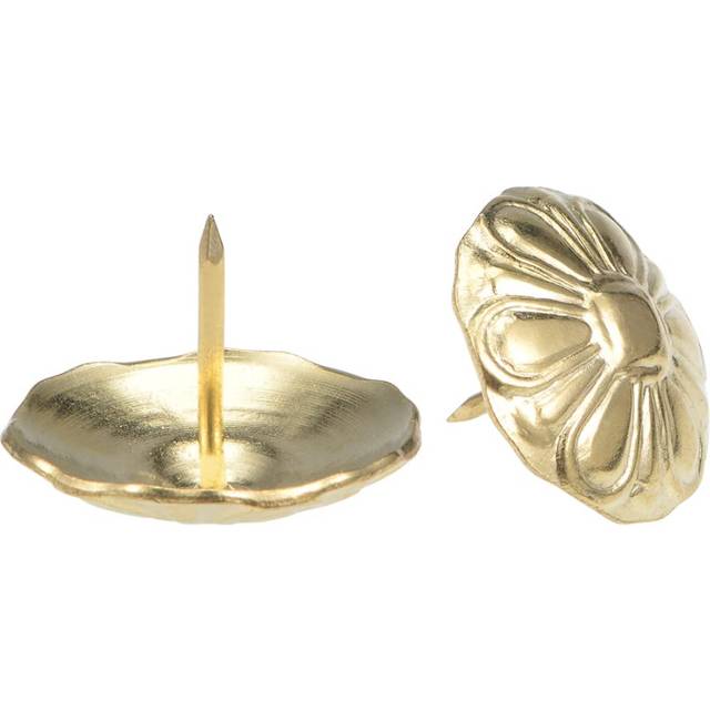 Upholstery Nails Tacks 24mmx19mm Retro Round Thumb Push Pins Gold Tone for Furniture Sofa Headboards, 20 Pcs