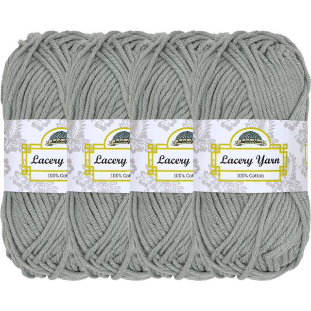 JubileeYarn Lacery Yarn - Chunky Cotton - 100g/Skein - Sterling Grey - 4 Skeins