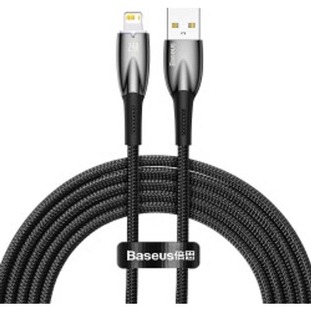 Glimmer Series USB-A kabel Iphone Lightning 480Mb-s 2.4A 2m svart