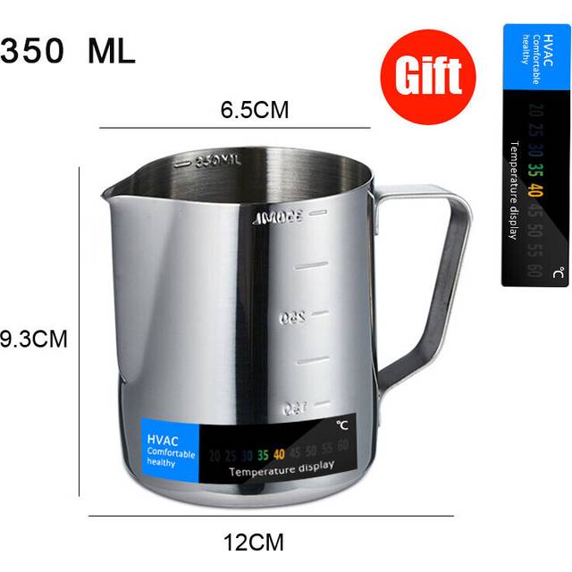 (a-350ml Double Scale) 150-1000ml Stainless Steel Milk Jug Frothing Pitcher Latte Espresso Coffee Jug Barista Craft Cappuccino Milk frother Cream Cup