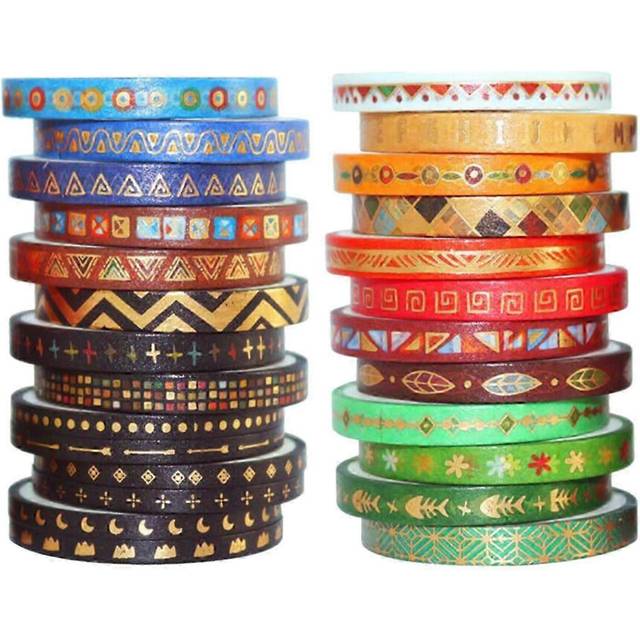 (As show, One size) 5MM Washi Tape 26 Rolls/Designs Planners Scrapbook Paper Masking Tape Decoration