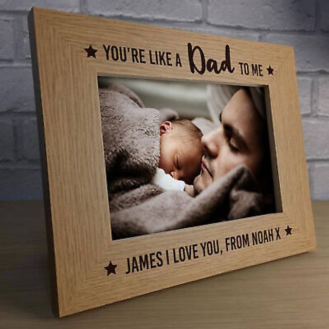 Novelty gift for step dad birthday personalised photo frame thank you dad gifts