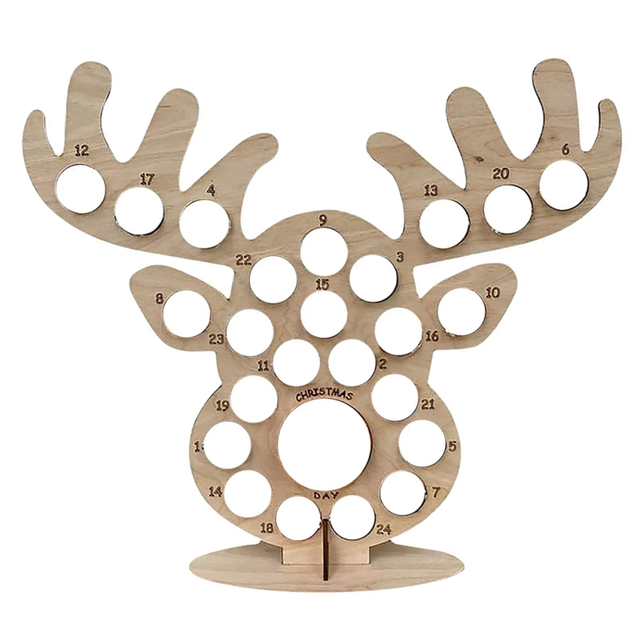 Wooden Christmas Countdown Calendar Tree Chocolate Stand B