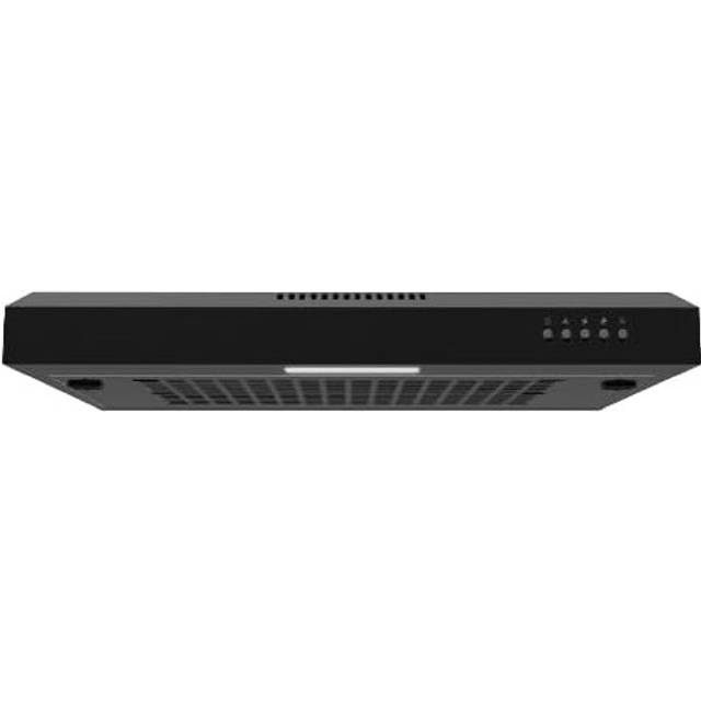 Abode 60cm Visor Cooker Hood Black Extractor Hood with 3 Speed Settings
