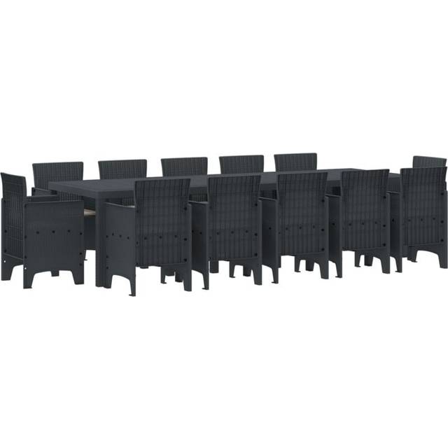 vidaXL Garden Dining Set with Cushions with Cushion 13 pcs Anthracite