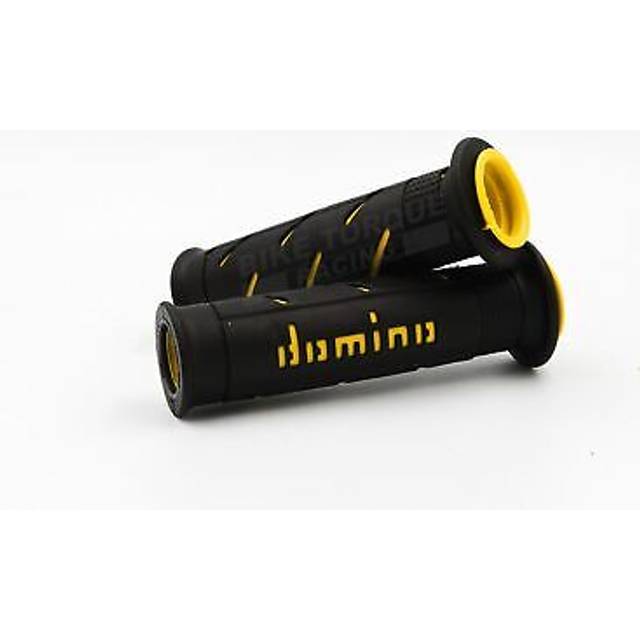 Domino black and yellow xm2 super soft handlebar grips to fit suzuki bikes