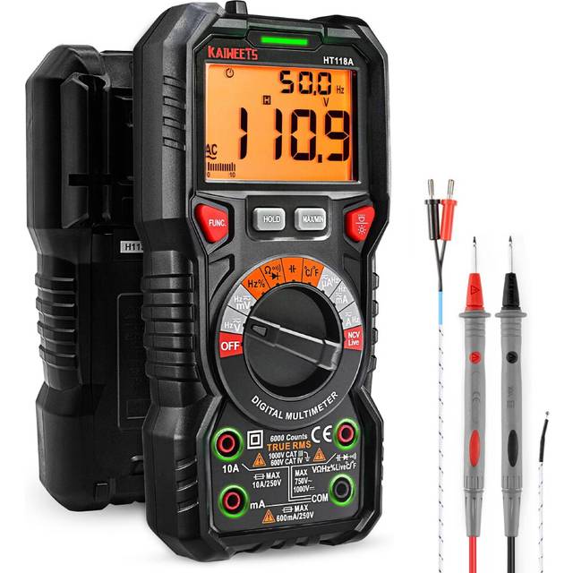 KAIWEETS Digital Multimeter TRMS 6000 Counts Voltmeter Auto-Ranging Fa