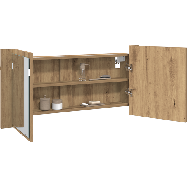 Vidaxl - led Mirror Cabinet Artisan Oak 100x12x45 cm Engineered Wood