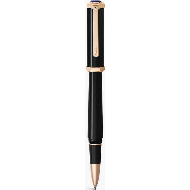 Cartier Black Santos-dumont Rose Gold-plated Composite Rollerball Pen 1 Size - BLACK