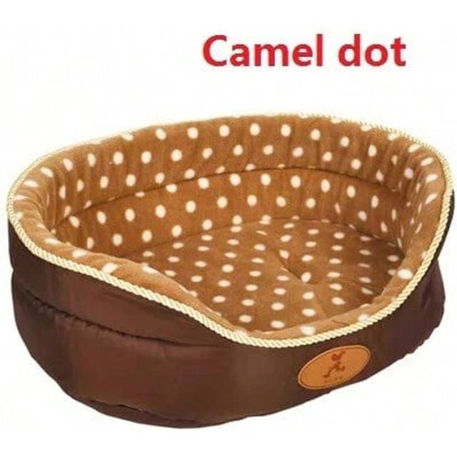 (camel dot, L) HOOPET Double Sided Available All seasons Big Size Extra Large Dog Bed House Sofa Kennel Soft Fleece Pet Dog Cat Warm Bed S-XL