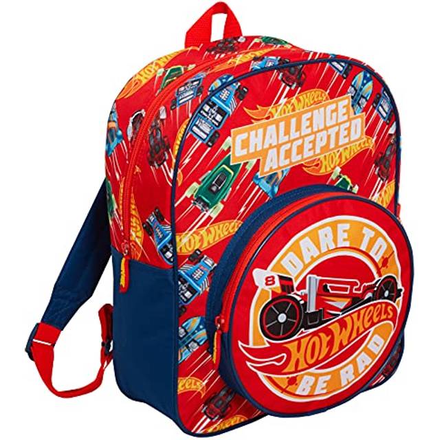 Hot Wheels Backpack for Kids Large Cars School Travel Sports Bag with Drinks Holder