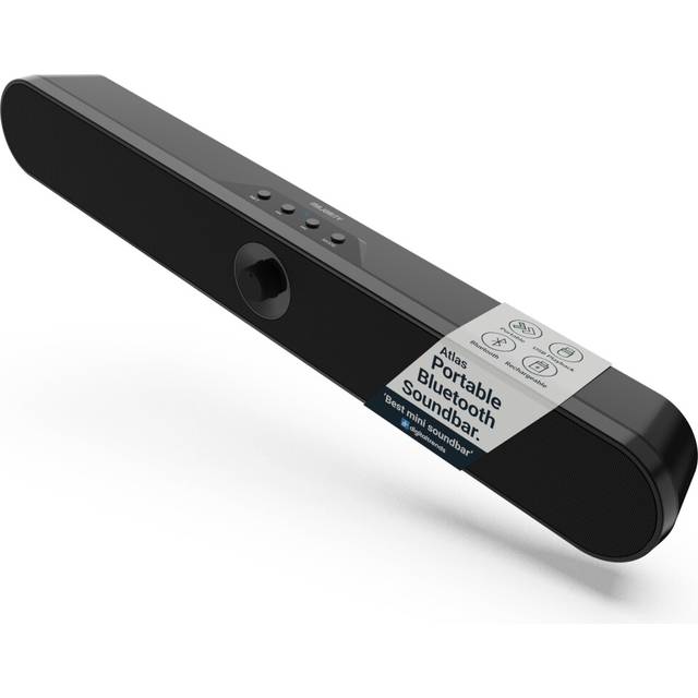 MAJORITY Atlas | Portable Bluetooth Soundbar for PC | 20 Watt Computer Soundbar for Laptop, TV & Projector | 8 Hour Rechargeable Battery Playback | U