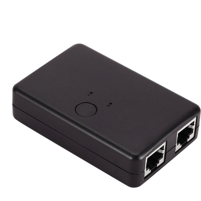 2 Port Network Switch RJ45 Splitter Cable Extender 100Mbps Selector Power Free Way Adapter Connector
