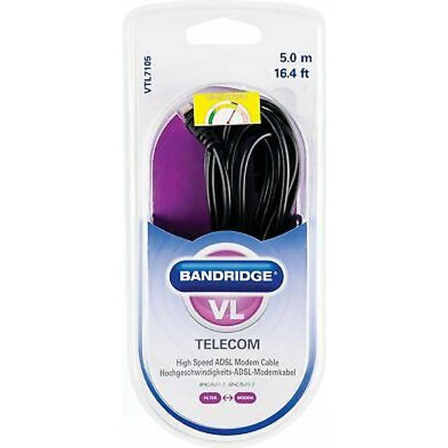 Bandridge 5m RJ11 6P4C Male - Male High Speed ADSL Modem Cable