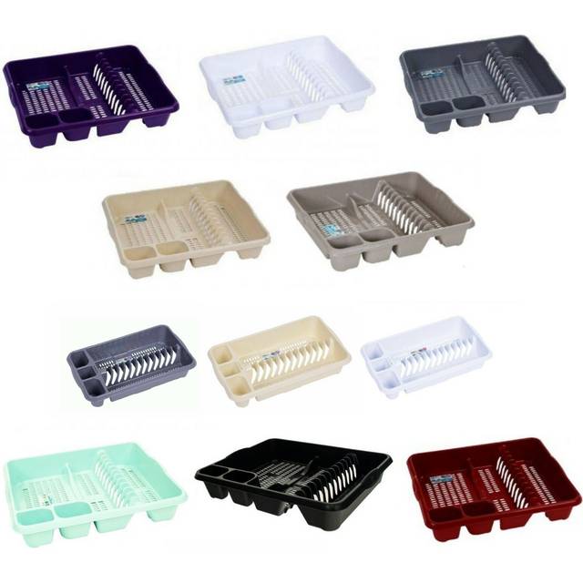 Plastic small large dish drainer tray sink washing storage rack plate tidy stand