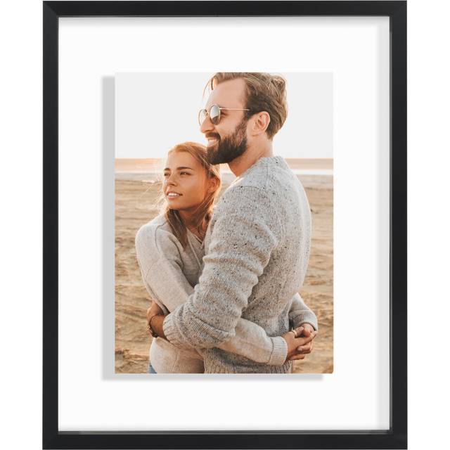 Americanflat Aluminum 8x10 Floating Picture Frame with Shatter-Resistant Glass - Use as 8x10 Picture Frame or 5x7 Picture Frame - Signature Float Coll