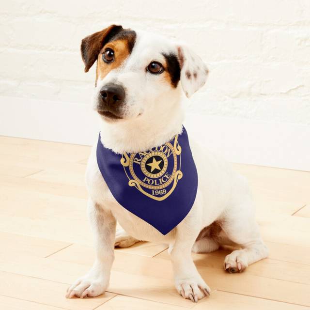 (Racoon City Police Department=1005) 2-in-1 Pet Bandana Collar with Quick Release Buckle & D-Ring Adjustable Cat Scarf for Large/XLarge/XXLarge Dogs,