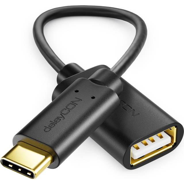 deleyCON 1 Styck Adapter USB-C till USB-A - OTG - C-Kontakt till A-Uttag - Kabel Kompatibel med iPhone 16 Pro Max/15 Max, IPad, MacBook Pro/Air, Galaxy S25/S25/S24, Dator, Notebook