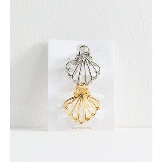 New Look Multicolour Pack of 2 Faux Pearl Shell Bulldog Clips