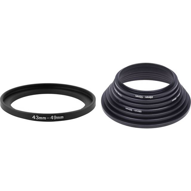 43mm to 49mm Metal Step Up Filter Ring Adapter with 52mm 55mm 58mm 62mm 67mm 72mm 77mm Mount Set