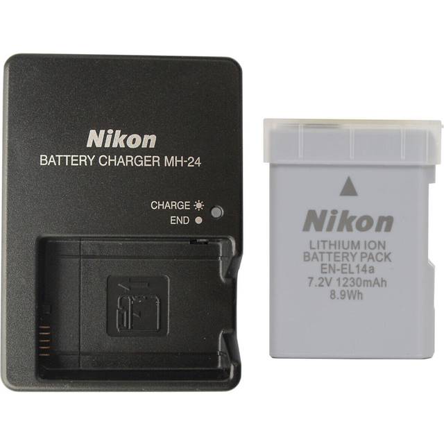 En-el14a battery 1230mah + mh-24 charger for nikon camera coolpix d3100 d5100