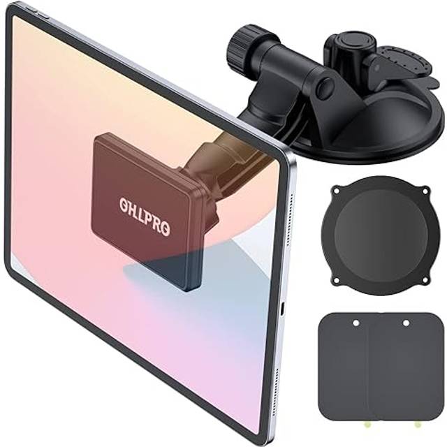 OHLPRO Magnetisk Bilhållare för Surfplatta & Mobil – Universell Fästanordning med Sugkopp för Instrumentbräda eller Ruta, 360° Roterbar, Passar alla 6"-11" Enheter inkl. iPhone, iPad, Samsung Galaxy