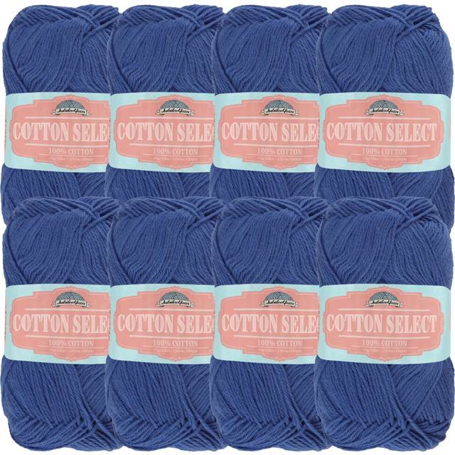 JubileeYarn Cotton Select Yarn - Sport Weight - 50g/Skein - Dynasty Blue - 8 Skeins