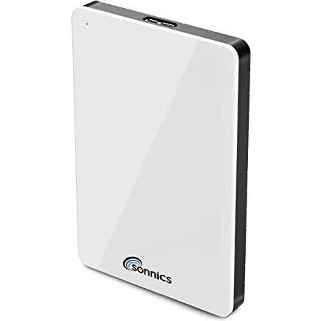 Sonnics 500GB White External Portable Hard drive USB 3.0 Compatible with Windows PC, Mac, Smart tv, XBOX ONE & PS4