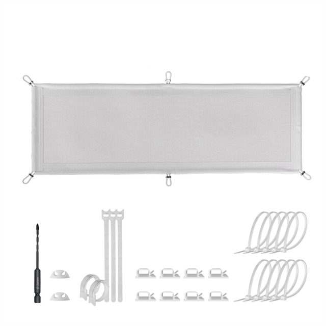 Cable Management Net - Under Desk Wire Flexible Tray White A