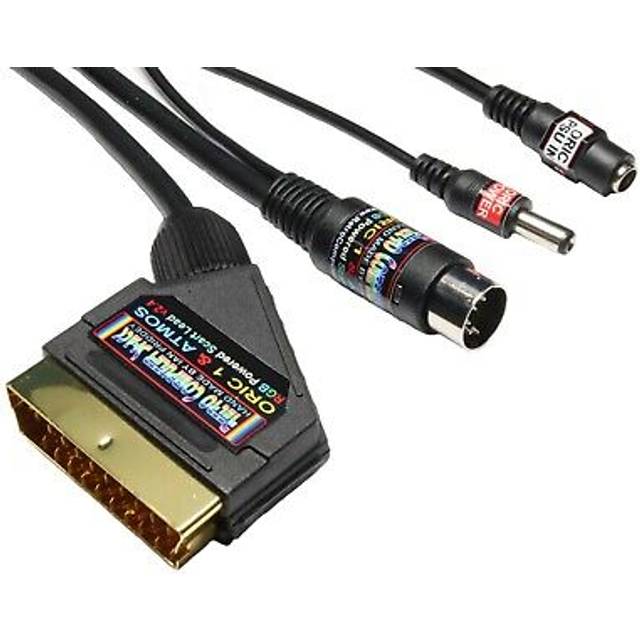 Oric 1 & Atmos High Quality Rgb Powered Scart Lead Video Cable Tv Lead 2mtr Long